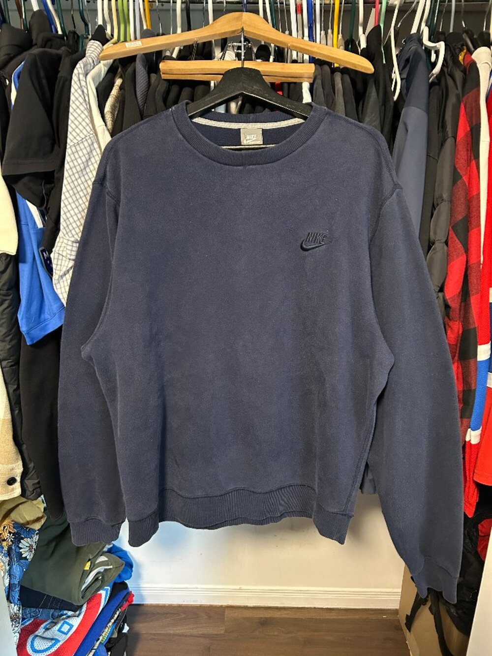 Nike Vintage 00's Navy Blue Men Crewneck - L